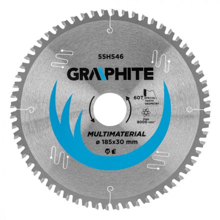 Graphite-55H546-Korfureszlap-Kemenyfem-Fogakkal-185X30Mm-60-Fog-Universal