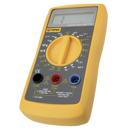 Topex-94W104-Multimeter-Digitalis-Ac-V-Dc-A-Dc-V-Ellenallas-Dioda-Akku-Mero-15V-9V